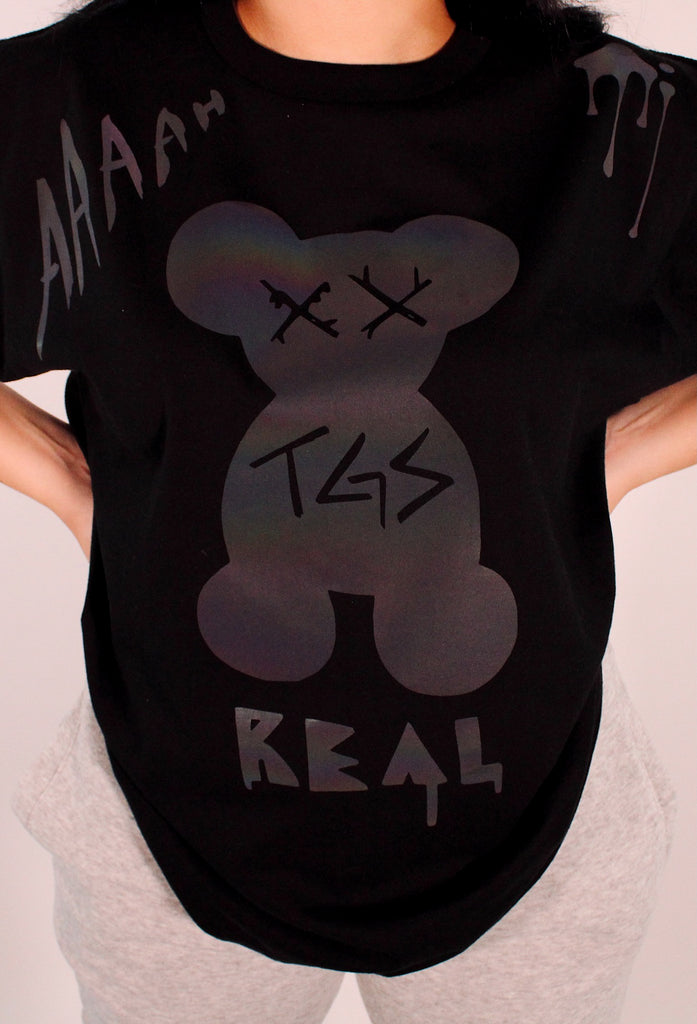 T.G.S Reflective Bear Graphic T-Shirt