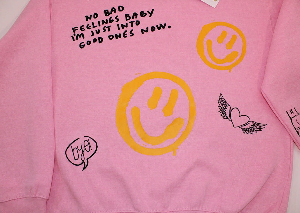 "BYE" Graphic Crew Neck Sweatshirt
